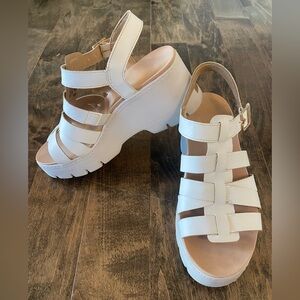 Dr. Scholl’s Fisherman Platform Sandals Sz 6 Off White